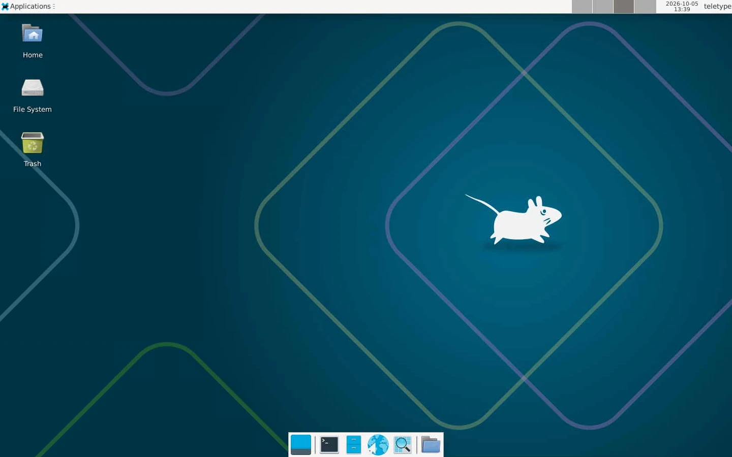 Linux XFCE desktop received from the VNC compatibility fixture; remote desktop content only